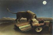 Henri Rousseau the sleeping gypsy painting